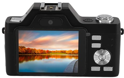 Digitalkamera, 58 MP 4K-videokamerastöd 20X Digital Zoom, Autofokus Vloggkamera med 2,88-tums LCD-skärm, Bärbar Kompaktkamera för Resor (Svart)