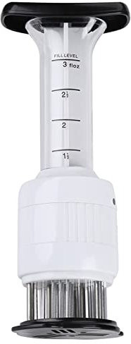 Ejoyous Meat Syringe Marinade Sprayer, Steak Meat Cup Maker Professional Stainless Steel Meat Meat Meat Tartmaker Meat Tenderizer Needle with 30 Needles