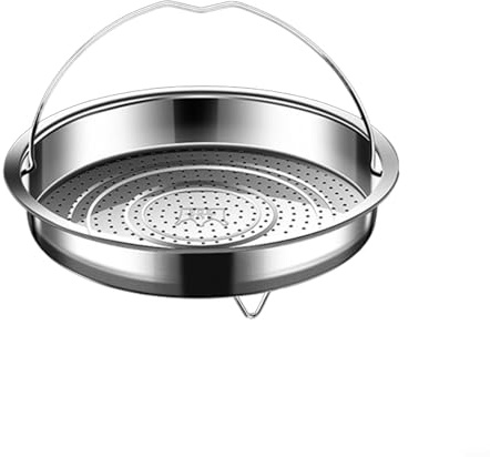 Bulevisiter Panier vapeur en acier inoxydable avec poignée, grille de cuisson à la vapeur pour une répartition homogène de la chaleur, insert de cuisinière en métal 304 compatible avec casseroles et