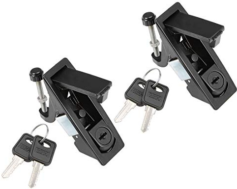 sourcing map Électrique Coffret Panneau Came Serrure Bouton Poussoir Apparaitre Porte Serrure avec Clé Noir 606-1 2Pcs