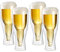 infactory Thermo Bierglas: Doppelwandiges Bierglas 0,33 l im 4er-Set (Bier-Gläser, Geschenk, Biergläser 0 33)
