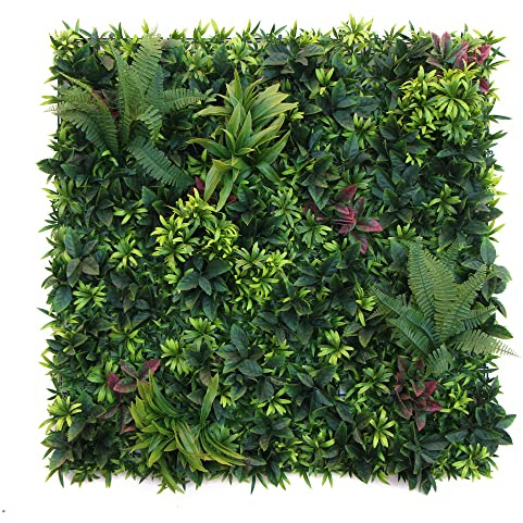 ULAND Artificial Ivy Greenery Wall Panel 40x40 – UV-Resistant Faux Leaf Privacy Fence Screen for Outdoor Garden, Patio, Balcony & Indoor Wall Décor (B051, Set of 1)