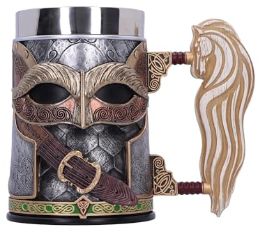 Nemesis Now Il Signore degli Anelli Rohan Boccale 15,5 cm, Resina, Licenza Ufficiale Il Signore degli Anelli, Design Rohan, Boccale da Birra, Cast in Resina Finissima, Sapientemente dipinto a mano,