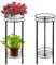 Shinoske 2er-Pack Pflanzenständer für drinnen und draußen, 70 cm hoch, Pflanzenständer für Garten, Terrasse, Wohnzimmer, Ecke, Büro, 2-stöckig, moderner Metall-Blumenständer (schwarz)