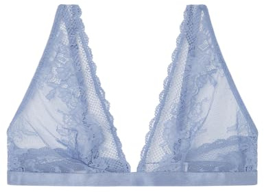 Women' Secret, Mujer, Natural Sujetador Triangular Halter Encaje Azul, Mid Blue, 90B