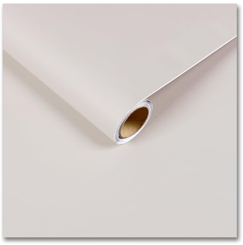 CRE8TIVE Tapete Weiß Selbstklebende Tapete Beige Klebefolie Matt Tapeziertisch Küchenrückwand Fototapete Schlafzimmer Wohnzimmer Schrankfolie Klebefolie Badezimmer Vinyltapete Küche 30cm x 200cm