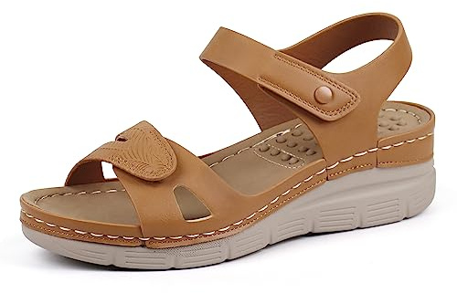 Ortho+rest Damsandaler sommar promenader med plantar valvstöd och massage, bekväma ortopediska sandaler