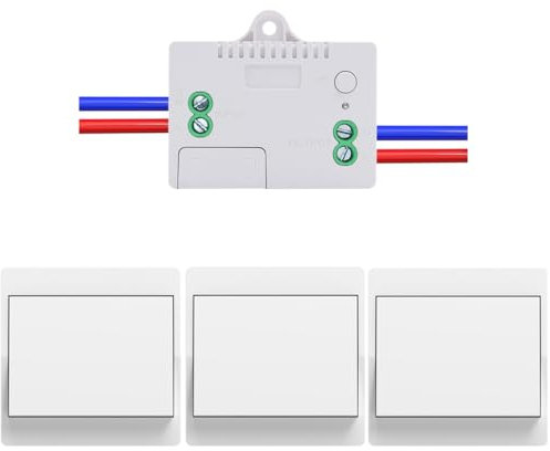 Cerhot funk lichtschalter 3er set outdoor funkschalter 230v funk lichttaster funk-wandschalter funkschalter fernbedienung batterielos kabellose lichtschalter funktaster für Lichter (EU 1Gang 3V1 A)