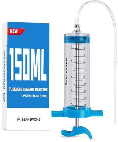 Beanewone Tubeless Sealant Injector, 150ml Tire Sealant Injector for Stans Tubeless Sealant and Other NoTubes Tubeless Tire Sealant, and a Valve Core Remover Tool is Included Gratuitously