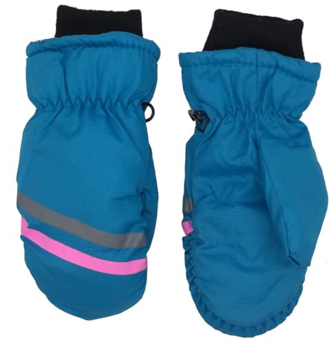 NJCXOLA Niños Mitones de Invierno Cálidos Manoplas de Esquís Guantes para Clima Frío a Prueba de Viento Snowboard al Aire Libre, para niños de 5 a 8 años
