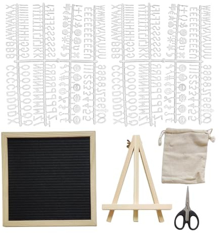 Felt bokstavstavla | Bokstavstavla | Rustic Felt Letterboard, 24 x 22 cm biljbräda med träram för klassrum sjukhus restaurang café bröllop födelsedag firande