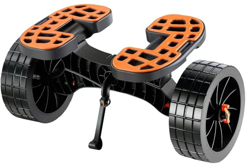 Heavy Duty Kayak Cart, 320lbs Load Capacity, Detachable Canoe Trolley Cart with 10'' Solid Tires, Adjustable Brackets & Nonslip Support Foot, for Kayaks Canoes Paddleboards Float Mats Jon Boats