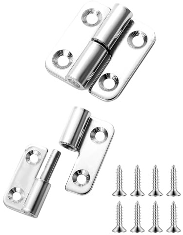 FUGLUS 2 pièces Bisagra para Puerta de Acero Inoxidable - Bisagra Plegable Bisagras Pequeñas Bisagras de Mueble Bisagra Gabinete Armario con Tornillos, Plateado