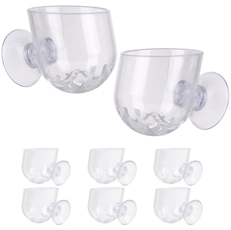 UKCOCO Lot de 8 Jardinières Murales Suspendues en Acrylique Transparent avec Ventouses Petit Format Ovale 4 X 36 CM Vase Hydroponique pour Aquarium Support Mural pour Plantes