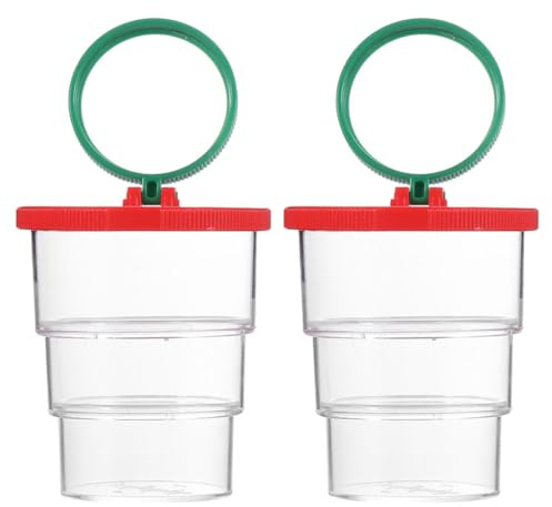 TOYANDONA Caja de Observación de Insectos Fácil de Almacenar para Niños Lupa 3X Material Abs y Acrílico 2 Piezas Adecuado para Camping y Ciencia Educativa