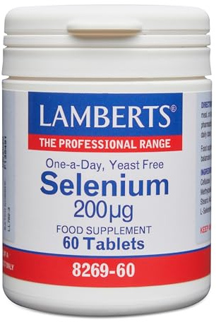 Lamberts Selenio 200 µg | 60 Tabletas | Una al Día | Sin Levadura | L-Selenometionina y Selenito Sódico | Apto Veganos | Calidad Farmacéutica GMP