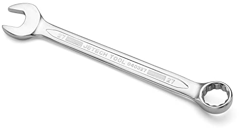 Jetech 27mm Combination Spanner - Durable Cr-V Steel High Strength 12 Point Double Head Wrench in Sand Blasted Finish