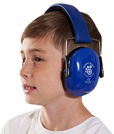Sensory Direct Ear Defenders - Dark Blue, Noise Cancelling Headphone Protection for Kids & Adults with Sensory Integration, Autism, ASD, Asperger's & Sensory Processing Disorder