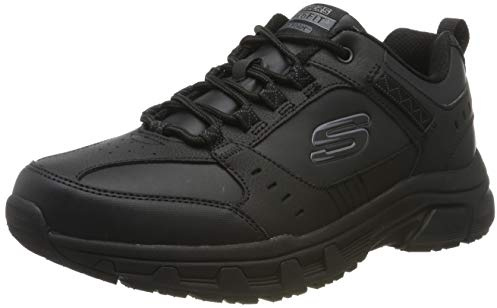 Skechers Men's Oak Canyon - Redwick Trainers, Black Leather Synthetic Textile Black Trim , 8.5 UK