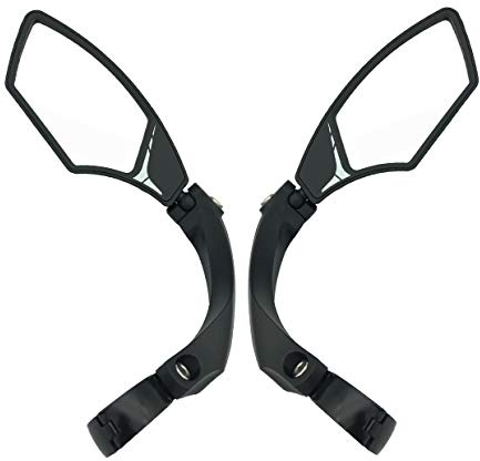 Hafny Miroir de vélo de guidon, HD, lentille en verre de qualité automobile (95 Argent (1 paire))