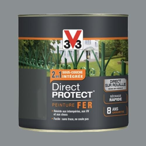 V33 Peinture Direct Protect Fer Gris galet 0,25 L