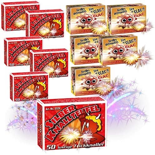 Conipa Knallteufel für Jugend- & Kinderfeuerwerk Knallerbsen in praktischen 50er-Packungen Silvesterfeuerwerk (300 Silvester Knaller)