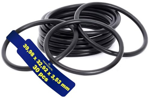 30 Pezzi - O Ring Guarnizioni - 39,98 mm x 32,92 mm x 3,53 mm - Kit Guarnizioni Idrauliche - Garanzia di 10 Anni - MONTERAL