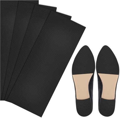 4 Pièces Patins Antidérapants Chaussures, Semelle Antidérapante, Patin Anti Bruit Chaussures Talon, Protecteur de Semelle de Chaussures, Semelles Auto-Adhésives Extérieure Chaussure (Noir - 4PC)