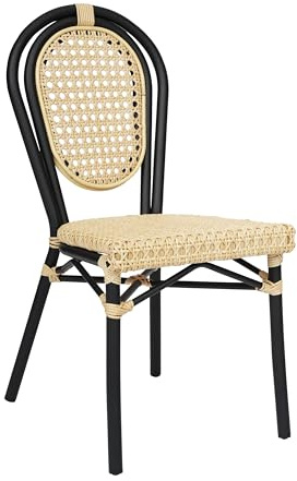 Flash Furniture Aluminum Indoor/Outdoor Thonet Stackable Chair, Natural