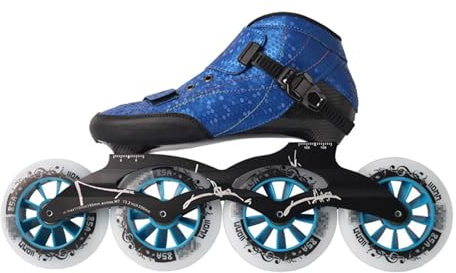 Weyot Patines Profesionales En Línea para Adultos, Hombres Y Mujeres, Patines De Velocidad, Patines En Linea Adulto De Fibra De Carbono para Exteriores, Unisex, EU 37/UK 4.5/23.5CM, Azul-B