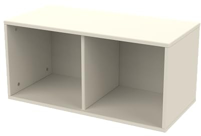 Flexa DOTS Bücherregal Kinder | Kinderzimmer Möbel | Wandmontierte Aufbewahrungseinheit mit 2 Fächern | Ideal Regal für Spielzeug, Bücher & Kleidung | Farbe: Cream