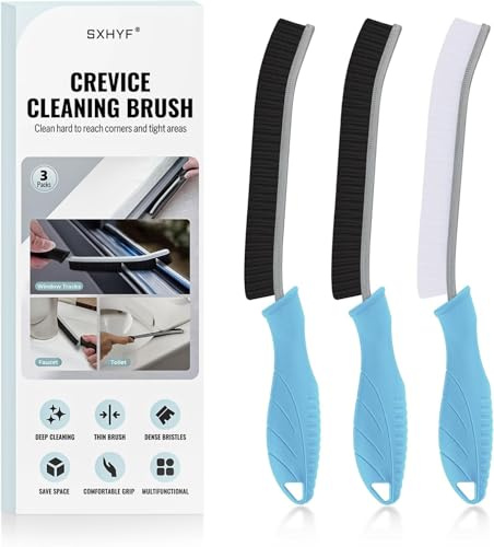 SXhyf Rifugio di pulizia - pennello per la pulizia della fessura setole dura, spazzola per pulizia di gap multifunzionale, strumenti di pulizia per uso domestico, casa, cucina, bagno (Azzurro Chiaro)