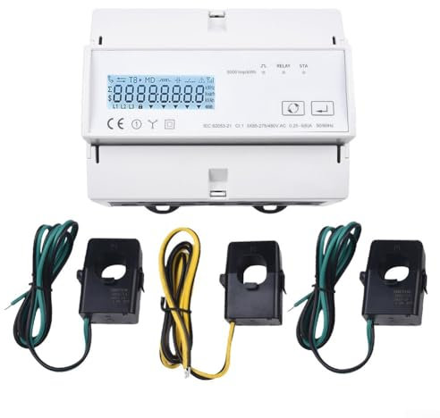 Contatore di energia intelligente, contatore elettrico digitale trifase WiFi, display LCD con retroilluminazione bianca, monitor parametro compatibile per Tuya