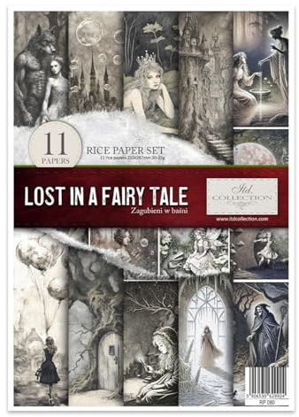 ITD Collection - Reispapier Decopatch - Decoupage Papier - Motivpapier für Serviettentechnik - Rice Paper Sheets - A4 29,7 x 21 cm - Lost in a Fairy Tale - RP-080