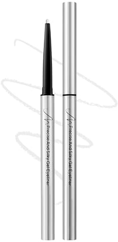 Erinde Weiß Gel Eyeliner, Wasserfest und Langanhaltender Weiß Kajalstift, White Soft & Silky Eye Liner, Hochpigmentiert Augen Make up, Wischfest, Präziser Lidstrich, Vegane, Geeignet für Anfänger #04