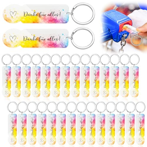 XIEJ 30 Piezas Acrílico Llavero Para Carros de la Compra, Chip para Carrito de la Compra Extraíble para Bodas, Fichas de Carrito Extractor para Bodas, Cumpleaños
