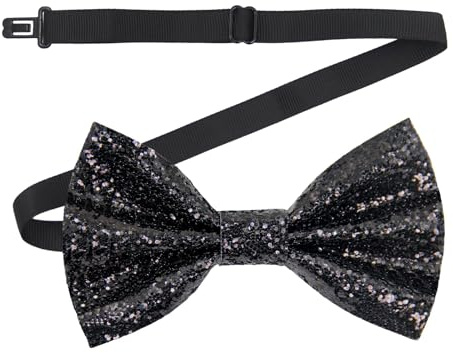SSIMIDAPT Pajarita Brillante, Pajarita con Purpurina para Hombre, Pajaritas de Lentejuelas, Pajaritas Preatada Ajustable para Fiesta Navidad Carnaval Disco Disfraz Halloween