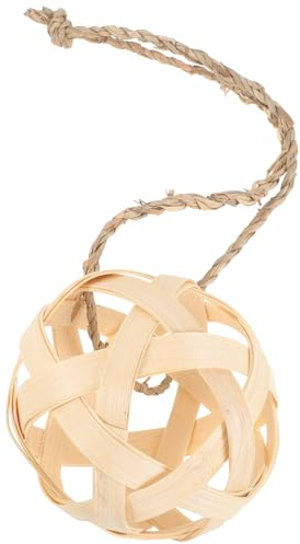 JOINPAYA Bambus Futterball Hänge Spielzeug für Kaninchen und Hamster Verschleißfest Platzsparend für Käfig und Balkon