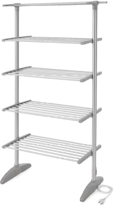 Stendino Verticale Elettrico 300W alto a Torre 36 Tubi Riscaldanti Pieghevole richiudibile salvaspazio 24 Metri di stenditura in Alluminio no ruggine Rapido Asciugabiancheria Stendibiancheria