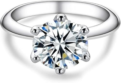 aomoso Bague pour Dames - Bague Solitaire en 1 Carat Moissanite - Avec GRA Certificat, Argent 925, Moissanite de Haute Qualité, Couleur D, Grade VVS1,Convient pour : Date/Tous les Jours/Mariage