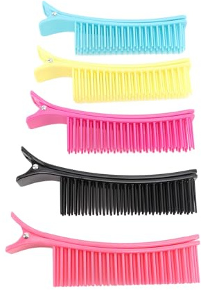Pince à cheveux Double couche, pince à peigne de coiffure professionnelle robuste pour Salon de coiffure, Salon de coiffure, matériau ABS, 5 paires