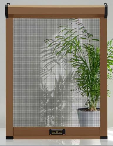 Aeovot Mosquitera Enrollable Vertical Personalizadas para Ventana/Puerta - Marco de Aleación de Aluminio y Malla de Fibra Compuesta de Pet, Red Anti-Insectos Protección contra Mosquitos(E)