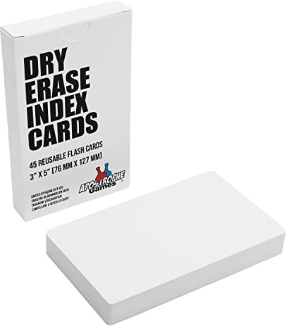 Apostrophe Games Dry Erase Index Cards 5 x 3 – 45pcs Reusable Dry Erase Record Cards for School, Work, Housework, to Do Lists – Environmentally Friendly Flashcards