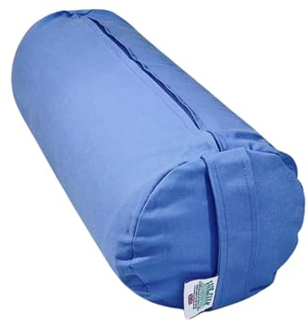 Buckwheat Hull-Filled Yoga Bolsters in a Choice of Colours (Sky Blue, 23cm x 63cm)
