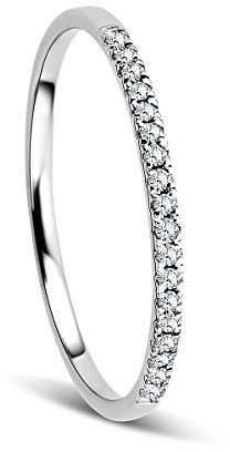 Orovi Anello Donna Eternity/Veretta in Oro Bianco con Diamanti Taglio Brillante Ct 0.08 Oro 9 Kt / 375