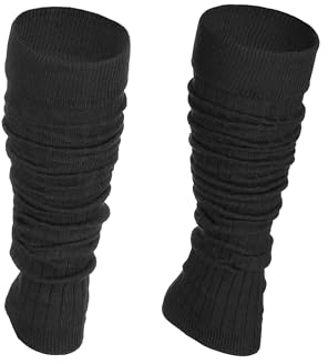 Ateena Calentadores Modernos para Ballet, Baile, Aeróbico Deportivo, Calentar, Calientapiernas de la Pierna de Algodón para Mujer, Talla única, Negro