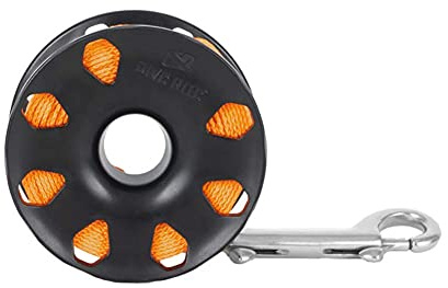 Dive Rite Finger Reel with Brass Clip Wreck Scuba Diving Tech Spool 120' - Orange (RE4)