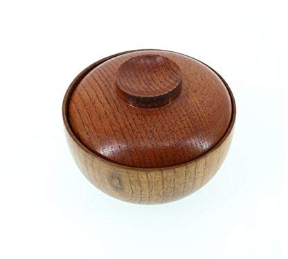 SAGIUSDM Scodella per zuppa Creativa con Coperchio Contenitore per Alimenti sani in Legno Fatto a Mano Piatti per la Cena Insalata Riso Stoviglie in Stile Giapponese per Bambini, 1