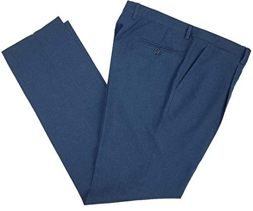 N+1 Pantalone Uomo Classico in Fresco Lana Elegante Vita Alta Gamba Larga 46 48 50 52 54 56 58 60 (52(96cm) - Avion)