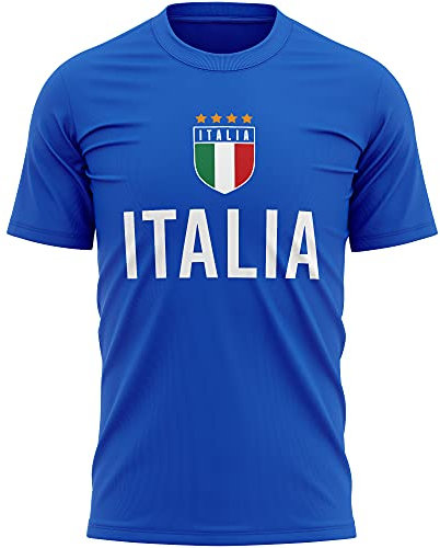 Purple Print House Italy Football Shirt, Italy Shirt for Men, Italia Tshirt, Mens Top 2024 Blue Cotton Jersey, L, Royal Blue